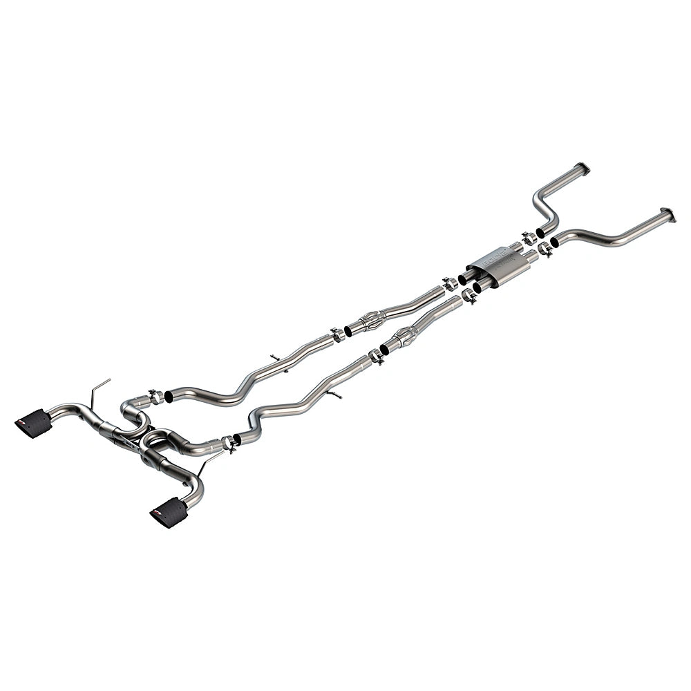 Borla 16-24 Infinity Q50 (Auto V6) ATAK Cat Back - 4.5in Carbon Fiber Black Anodized Tip - Borla 140978CFBA