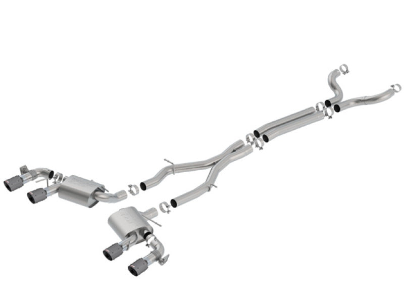 Borla 17-18 Chevrolet Camaro ZL1 6.2L V8 S Type Catback Exhaust w/ Dual Mode Valves CF Black Anod-Borla-BOR140726CFBA