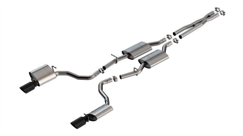 Borla 19-23 Dodge Charger GT 3.6L V6 RWD ATAK Catback Exhaust - Black Chrome Tips-Borla-BOR140918BC