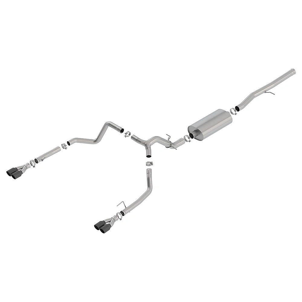 Borla 19 Chevrolet Silverado/GMC Sierra 1500 6.2L SS Touring Catback Exhaust - Black Chrome Tips - Borla 140772BC
