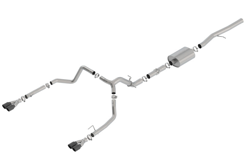 Borla 19 Chevrolet Silverado/GMC Sierra 1500 6.2L SS ATAK Catback Exhaust - Black Chrome Tips-Borla-BOR140776BC