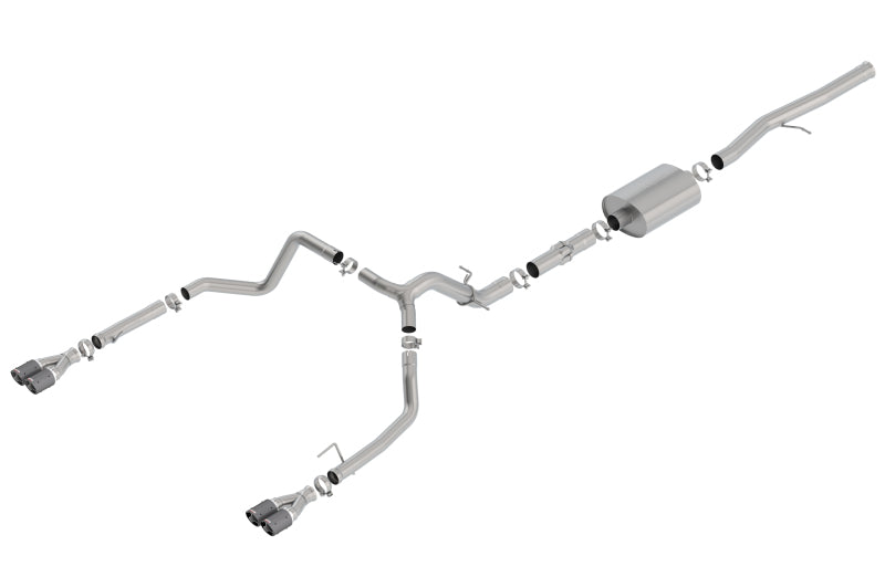 Borla 19 Chevrolet Silverado/GMC Sierra 1500 6.2L SS ATAK Catback Exhaust - Carbon Fiber Tips-Borla-BOR140776CF