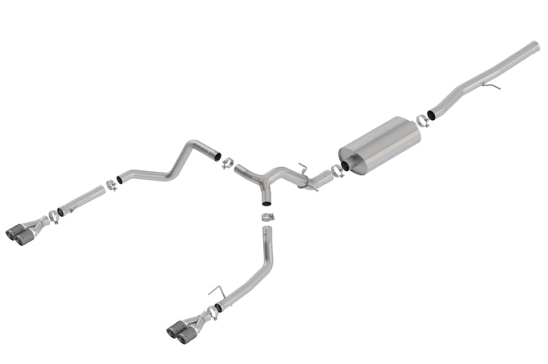 Borla 19 Chevrolet Silverado/GMC Sierra 1500 6.2L SS Touring Catback Exhaust - Carbon Fiber Tips-Borla-BOR140772CF