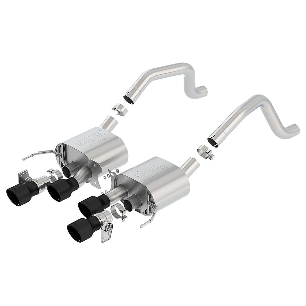 Borla 2015+ Chevy Corvette C7 Z06 6.2L Axle Back ATAK Exhaust Black Quad Tips w/o AFM w/ NPP - Borla 11903CB