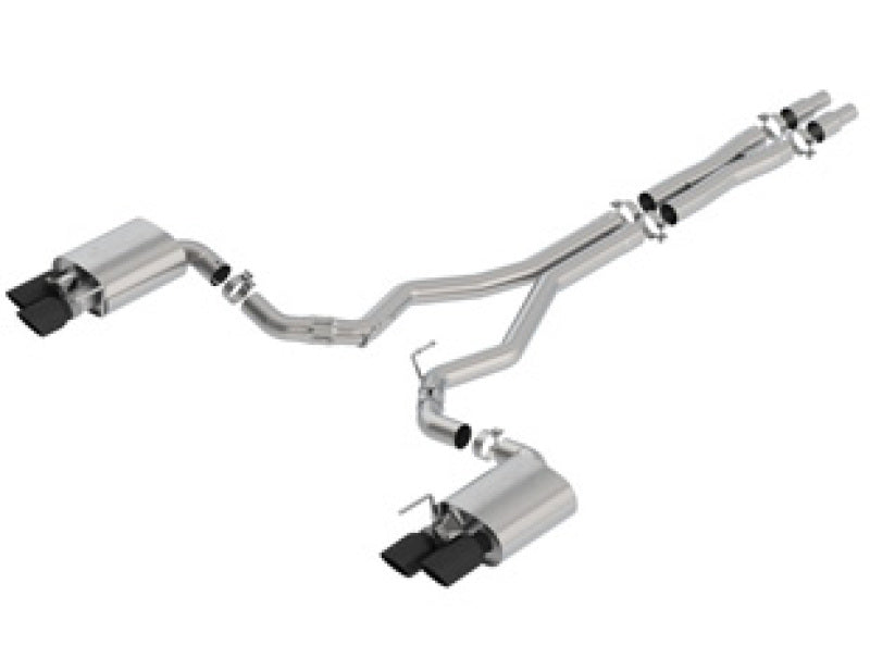 Borla 2018 Ford Mustang GT 5.0L AT/MT 3in ATAK Catback Exhaust Black Chrome Tips w/ Valves-Borla-BOR140743BC
