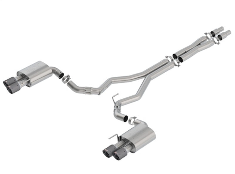 Borla 2018 Ford Mustang GT 5.0L AT/MT (w/o Valves) ATAK 3in Cat-Back Exhaust w/Carbon Fiber Tips-Borla-BOR140746CF
