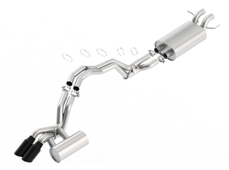 Borla 2018 Lincoln Navigator 3.5L A/T 2WD/4WD Touring 2.5in Catback Exhaust w/Black Chrome Tips-Borla-BOR140744