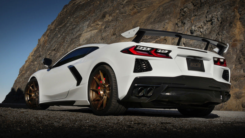 Borla 2020 Chevrolet Corvette C8 6.2 ATAK 3in Exhaust System Dual Round Rolled A/C Black Chrome Tips-Borla-BOR140839BC