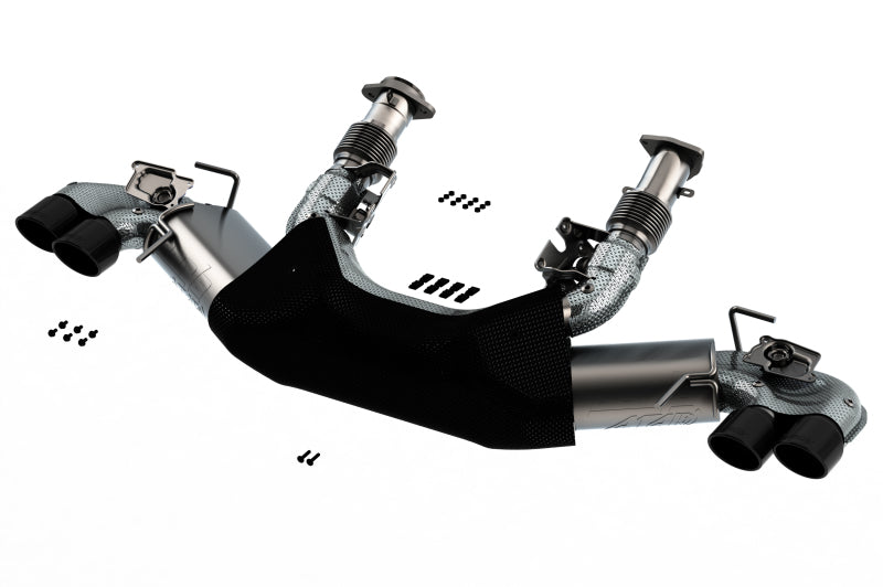 Borla 2020 Chevrolet Corvette C8 6.2 ATAK 3in Exhaust System Dual Round Rolled A/C Black Chrome Tips-Borla-BOR140839BC