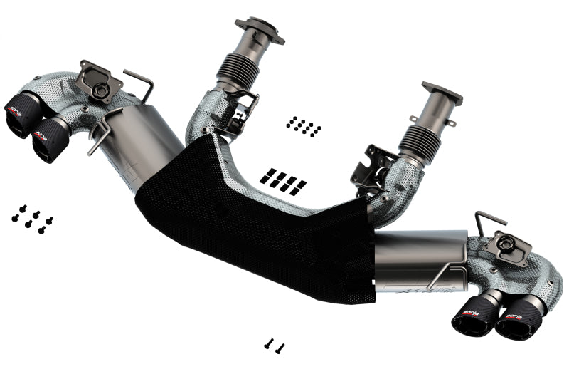 Borla 2020 Chevrolet Corvette C8 6.2L ATAK 3in Exhaust System Dual Round Angle Cut Carbon Fiber Tips-Borla-BOR140839CF