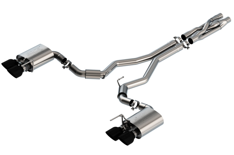 Borla 2020 Ford GT500 5.2L AT 3in ATAK CatBack Exhaust w/ Black Chrome Tips-Borla-BOR140837BC
