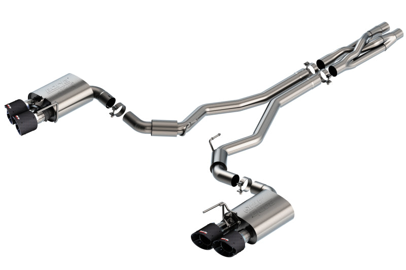 Borla 2020 Ford GT500 5.2L AT 3in ATAK CatBack Exhaust w/ Carbon Fiber Tips-Borla-BOR140837CF