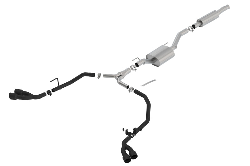 Borla 2020 Jeep Gladiator JT 3.6L V6 AT/MT AWD 2.75-2in ATAK Catback Ceramic Blk Tailpipe & Tips-Borla-BOR140816CB