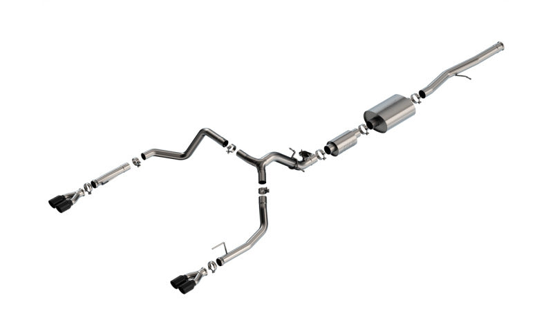 Borla 2024 Chevy Silverado 1500 6.2L V8 S-Type Catback Exhaust w/ Simulator - Black Chrome-Borla-BOR140994BC