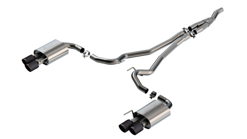 Borla 2024 Ford Mustang 2.3L Ecoboost ATAK Catback Exhaust CF BA w/ Quad Tips - Non-Active-Borla-BOR140982CFBA