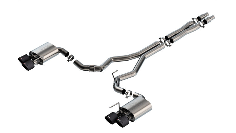 Borla 2024 Ford Mustang Dark Horse 5.0L V8 w/Active Exhaust ATAK Cat-Back Exhaust System - CF Tips-Borla-BOR140965CFBA