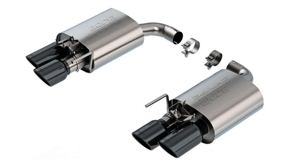 Borla 2024 Ford Mustang GT 5.0L V8 w/ Active Exhaust S-Type Axle-Back Exhaust System - Black Chrome-Borla-BOR11985BC