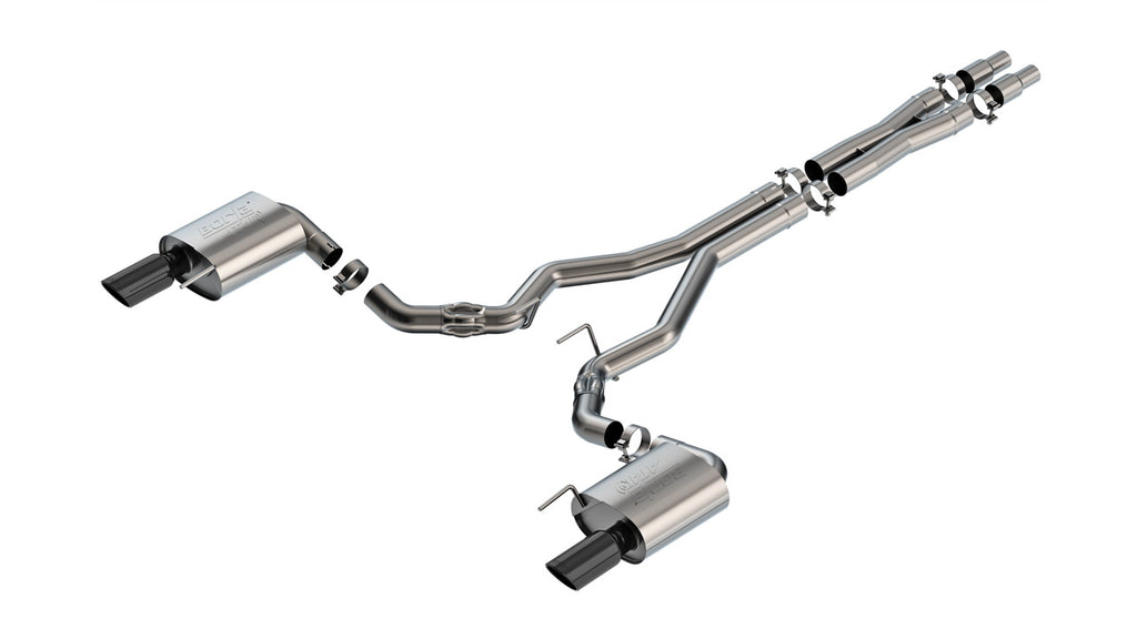 Borla 2024 Ford Mustang GT 5.0L V8 w/o Active Exhaust ATAK Cat-Back Exhaust System - Black Chrome-Borla-BOR140961BC