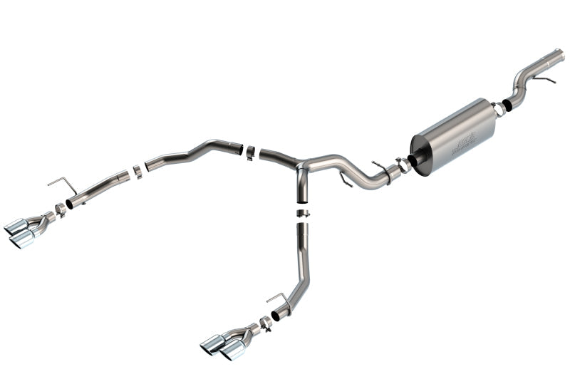 Borla 21-22 Chevrolet Tahoe 6.2L V8 2/4WD 4DR Brushed T-304 Stainless Steel Touring Cat-Back Exhaust-Borla-BOR140858