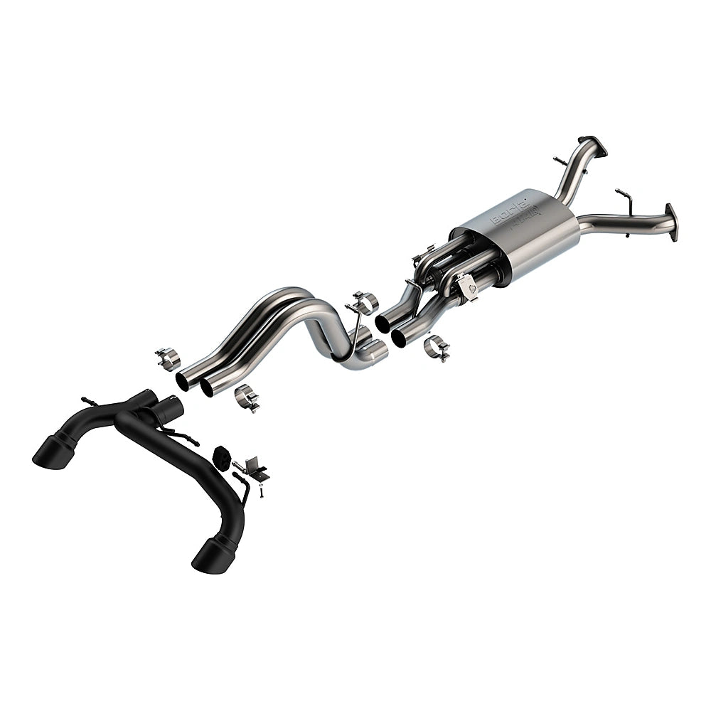 Borla 22-24 Ford Bronco Raptor V6 Turbo AT 2WD / 4WD ATAK Catback Exhaust w/ 4in Black Coated Tips-Borla-BOR140934CB