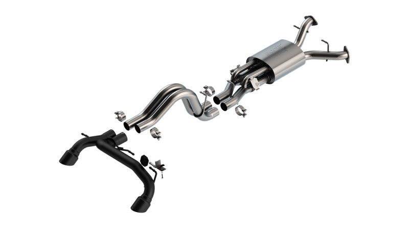 Borla 22-24 Ford Bronco Raptor V6 Turbo AT 2WD / 4WD ATAK Catback Exhaust w/ 4in Black Coated Tips-Borla-BOR140934CB