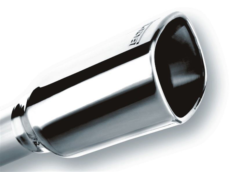 Borla 2.25in Inlet 3.28in x 3.5in Square Rolled Angle Cut x 7.88in Long Exhaust Tip - Black Ops Auto Works