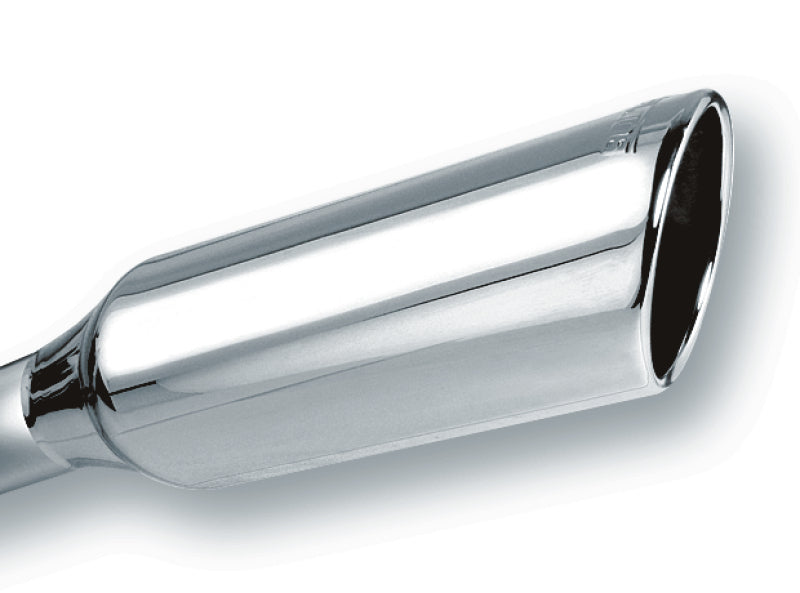 Borla 2.25in Inlet 4in Round Rolled Angle Cut x 12in Long Embossed Exhaust Tip-Borla-BOR20245