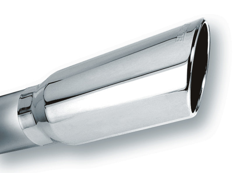 Borla 4in Inlet 5in Round Rolled Angle Cut w/ Clamp x 14in Long Exhaust Tip-Borla-BOR20249