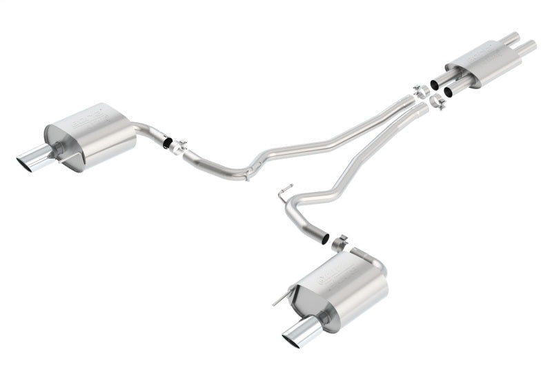 Borla ATAK Cat Back 15 Ford Mustang 3.7L V6 MT/AT 2.25in Pipe 4in Single Round Rolled Tips-Borla-BOR140588