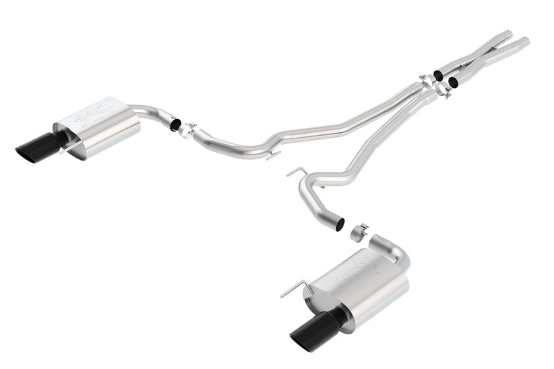 Borla Atak S Cat-Back 15-17 Ford Mustang GT 5.0L V8 MT/AT 2.5in pipe 4in tip (Black Chrome)-Borla-BOR140591BC