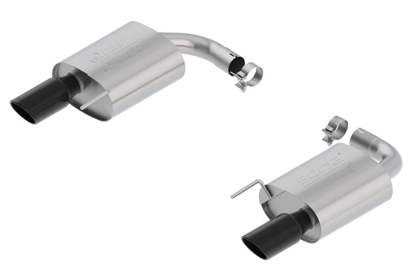 Borla Atak S Rear Section 15-17 Ford Mustang GT 5.0L V8 MT/AT 2.5in pipe 4in tip (Black Chrome)-Borla-BOR11895BC