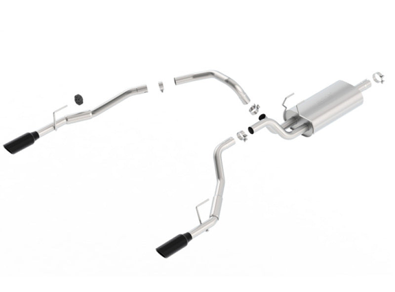 Borla 09-17 Ram 1500 5.7L V8 5in Single Tip Black Chrome Cat-Back Touring Exhaust Through Bumper - Borla 140552BC