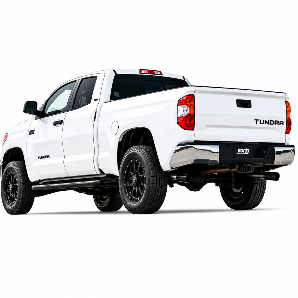 Borla 09-21 Toyota Tundra 5.7L ATAK Cat-Back Exhaust - 4in Black Chrome Tips - Borla 141024BC