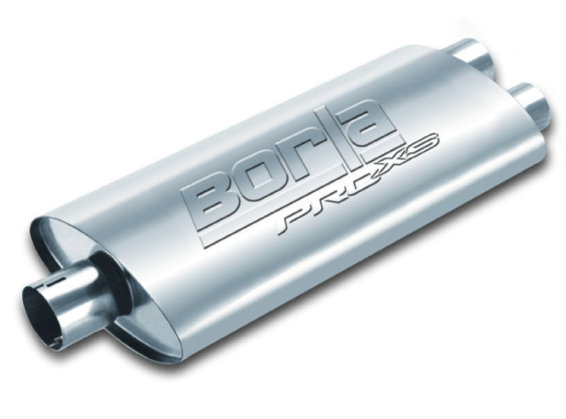 Borla Universal Center/Dual Oval 3in In / 2.5in Out 19in x 4in x 9.5in Notched PRO-XS Muffler - Borla 400487