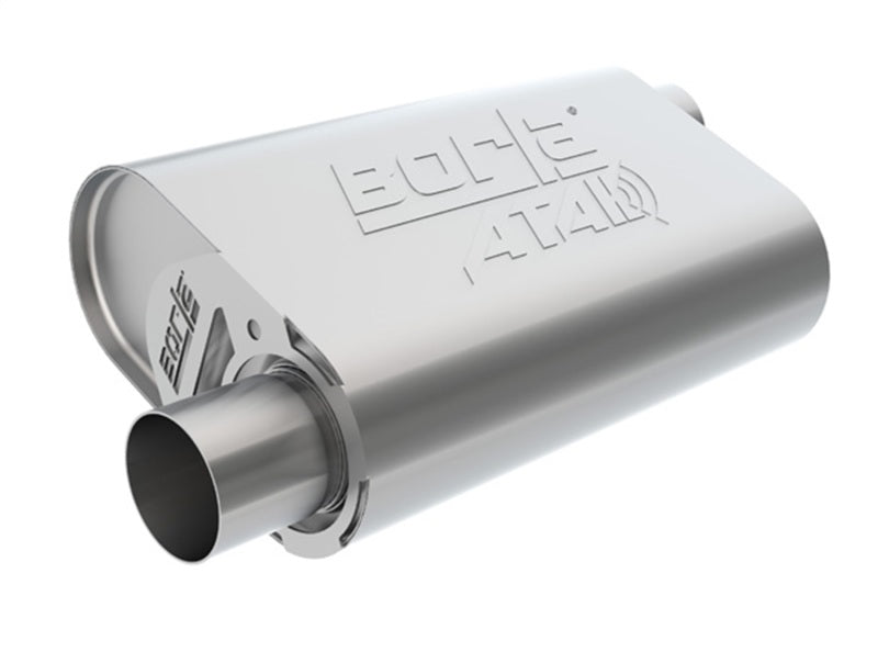 Borla CrateMuffler SBC 283 / 327 / 350 2.5 inch Offset/Center 14in x 4.35in x 9in Oval Muffler-Borla-BOR400823