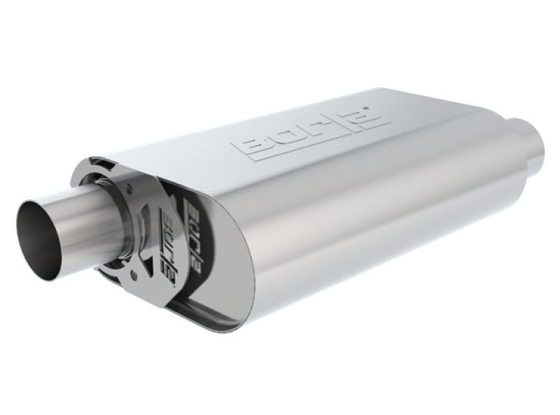 Borla CrateMuffler SBC Hot 350/383 3inch Offset/Offset 14in x 4.35in x 9in Oval Muffler-Borla-BOR400841
