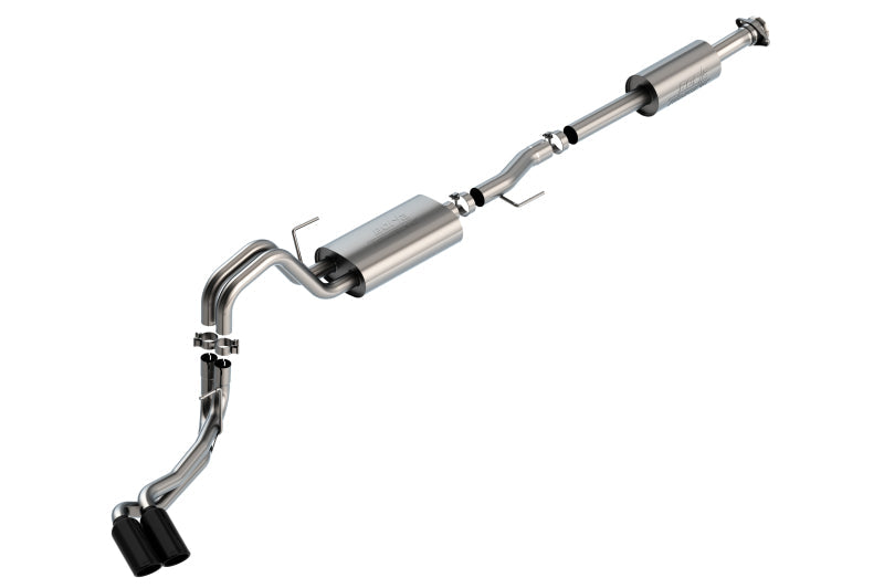 Borla F-150 2021 2.7L/3.5L 4dr CC SB EC STB Lar/KingR/Plnm/LTD 3/2.25 DSE CB Touring BLK CHR Tips-Borla-BOR140870BC