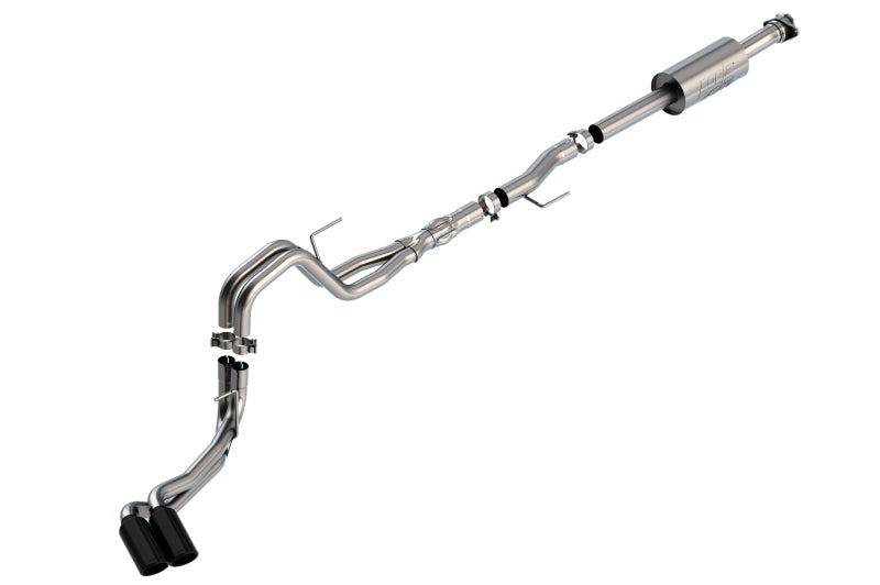 Borla F-150 2021 5.0L 4dr CC SB EC STB Lariat/KR/Platnm/LTD 3/2.25 DSE Cat-Back ATAK Black CHR Tips-Borla-BOR140875BC