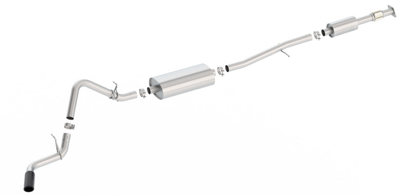 Borla S-Type Cat-Back 19-20 Chevrolet Silverado Side Exit Exhaust - Black Chrome Tip-Borla-BOR140800BC