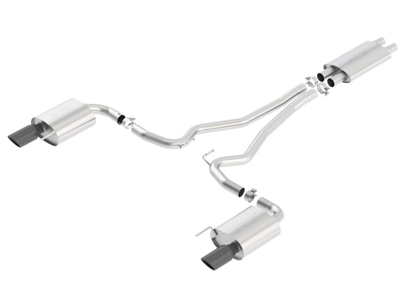 Borla Touring Cat-Back 15 Ford Mustang GT 5.0L V8 MT/AT 2.5in pipe Black 4in tip-Borla-BOR140589BC