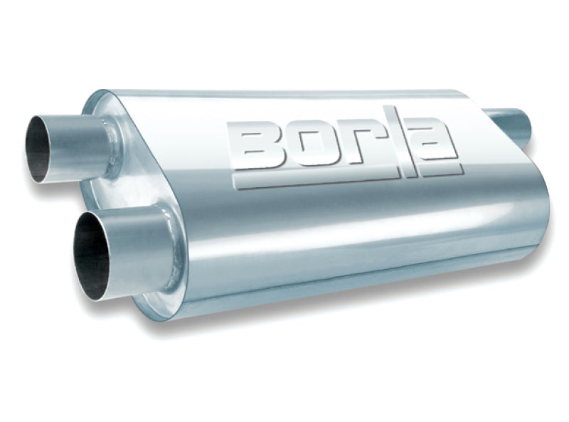 Borla Universal Oval Transverse Single 3in Inlet/2.5in Outlet 19in x 10.25in x 5.5in Turbo Muffler-Borla-BOR40474