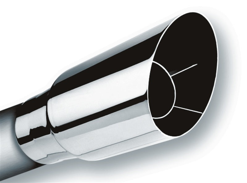 Borla Universal Polished Tip Single Round Angle-Cut (inlet 2 1/2in. Outlet 3 1/2in) *NO Returns*-Borla-BOR20120