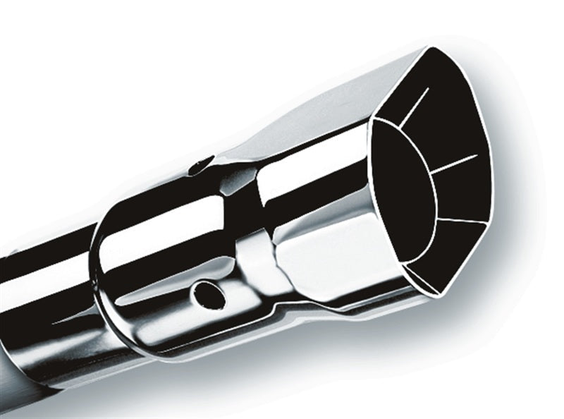 Borla Universal Polished Tip Single Square Angle-Cut Intercooled (inlet 2 1/4in. Outlet 2 1/2 x 2 3/-Borla-BOR20115