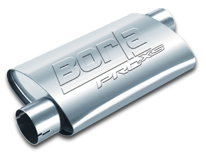 Borla Universal Pro-XS Muffler Oval 3in Inlet/Outlet Offset/Offset Notched Muffler-Borla-BOR400491