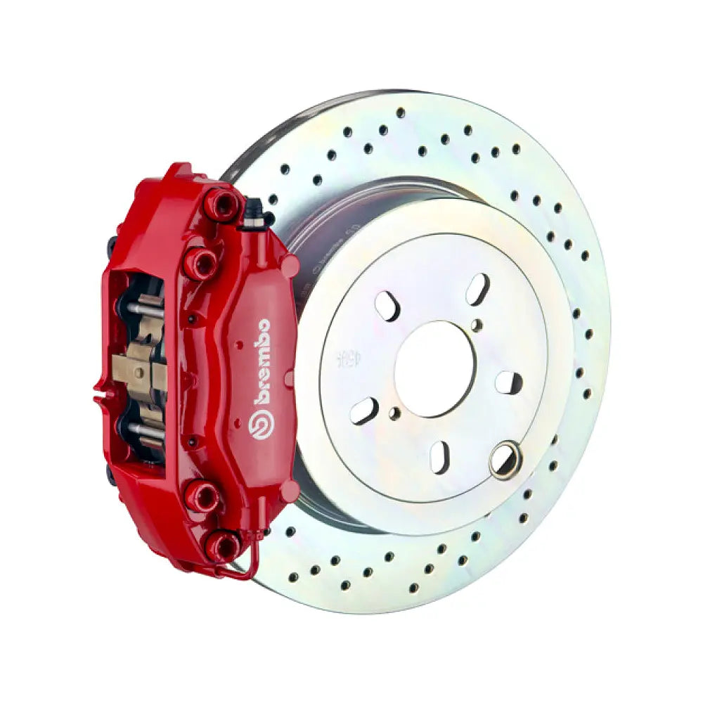 Brembo 66-89 911S/SC/Carrera Rear GT BBK 4 Piston Cast 2pc 309x28 1pc Rotor Drilled-Red - BRB2C4.5001A2