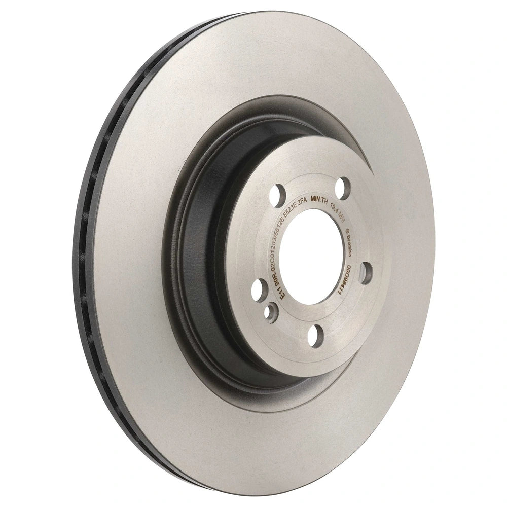 Brembo 09.D984.11 plain UV-coated rear brake rotor, angled view