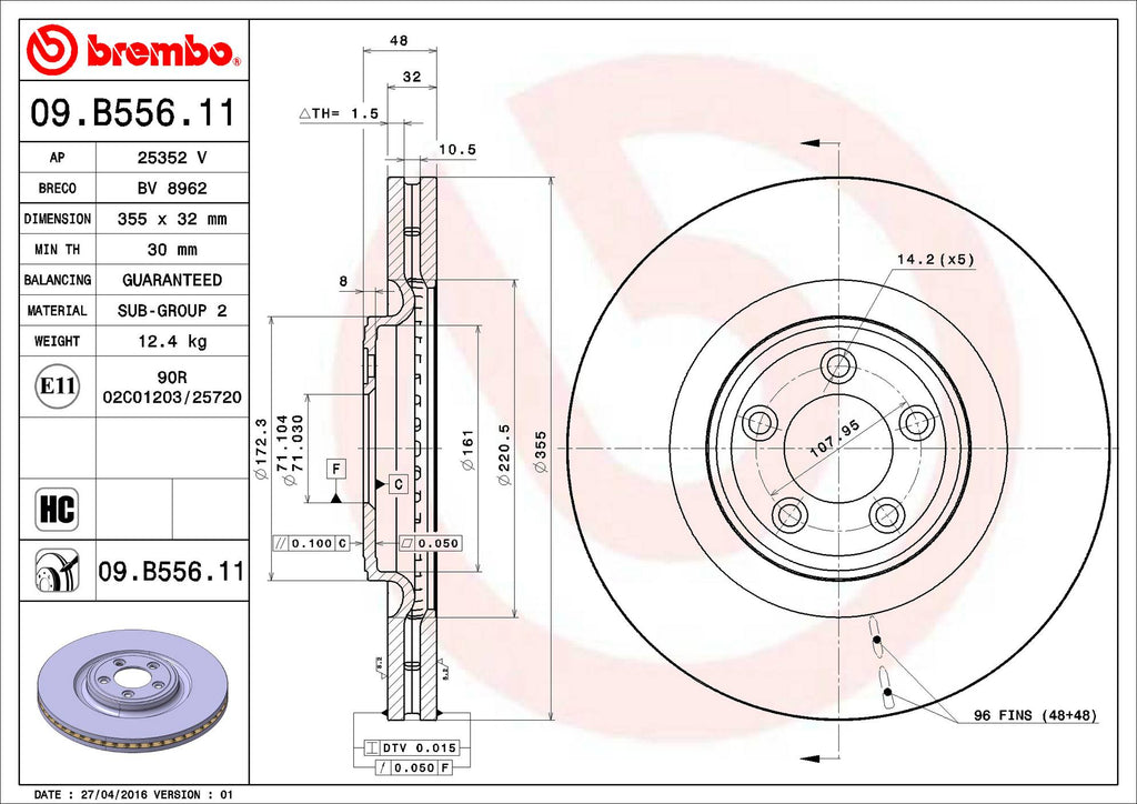 Brembo OE Brembo OE 14-23 Jaguar F-Type/12-15 XF/10-19 XJ Front Disc Brake Kit