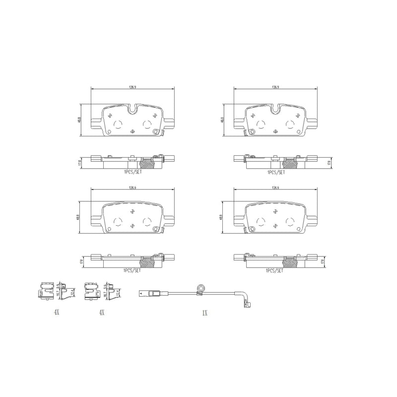 Brembo OE Brembo OE 21-24 Cadillac Escalade/Suburban/Tahoe/Yukon/Yukon XL Ceramic Brake Pad - Rear
