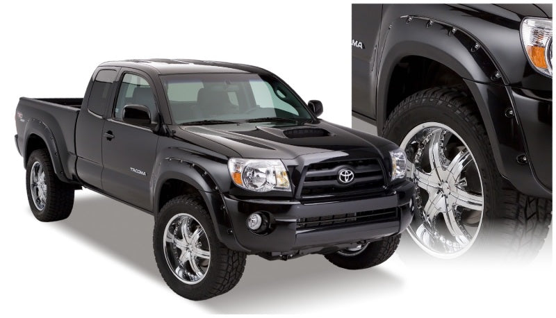 Bushwacker 05-11 Toyota Tacoma Fleetside Pocket Style Flares 4pc 73.5in Bed - Black - Black Ops Auto Works
