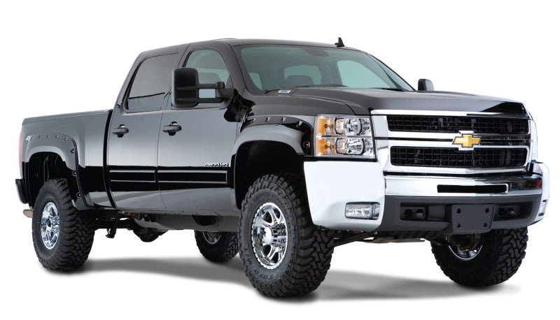 Bushwacker 07-13 Chevy Silverado 1500 Fleetside Cutout Style Flares 4pc 78.7/97.6in Bed - Black - Black Ops Auto Works